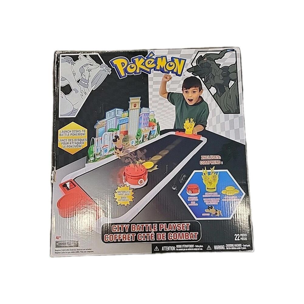 POKEMON CITY BATTLE PLAYSET PIKACHU & SANDILE - Vintage Game From The 90's